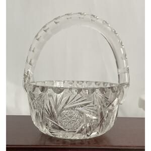 Vintage American Brillant Lead Cut Crystal Basket